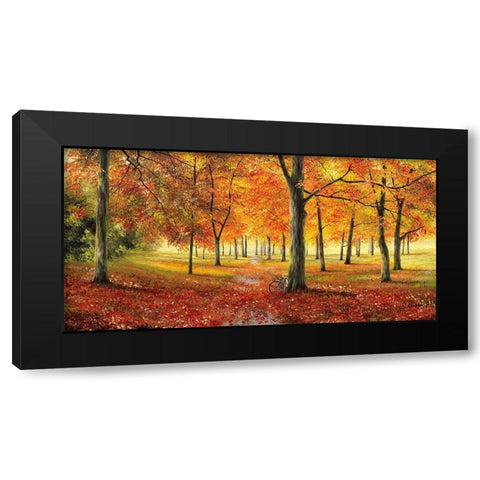 Herbstimpression Black Modern Wood Framed Art Print with Double Matting by Richter, Cornelia