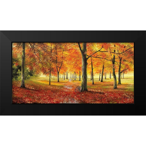 Herbstimpression Black Modern Wood Framed Art Print by Richter, Cornelia