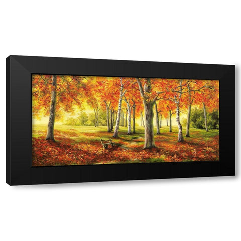 Herbststimmung Black Modern Wood Framed Art Print with Double Matting by Richter, Cornelia