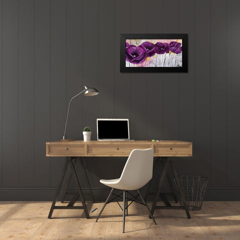 Pavot violet I Black Modern Wood Framed Art Print by Zacher-Finet, Isabelle