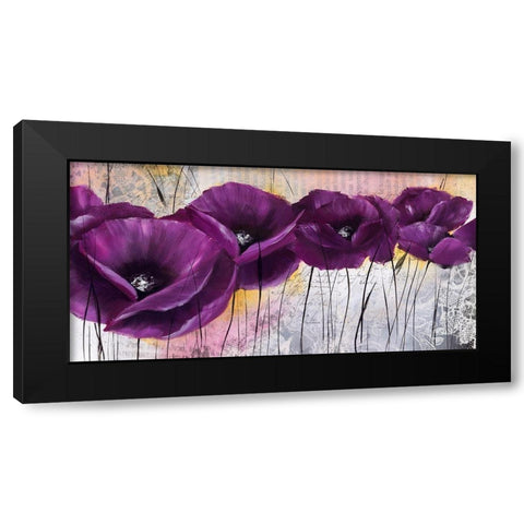 Pavot violet I Black Modern Wood Framed Art Print by Zacher-Finet, Isabelle