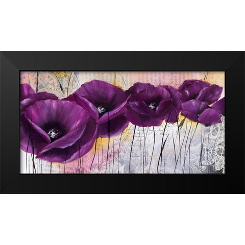 Pavot violet I Black Modern Wood Framed Art Print by Zacher-Finet, Isabelle