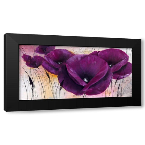Pavot violet II Black Modern Wood Framed Art Print by Zacher-Finet, Isabelle
