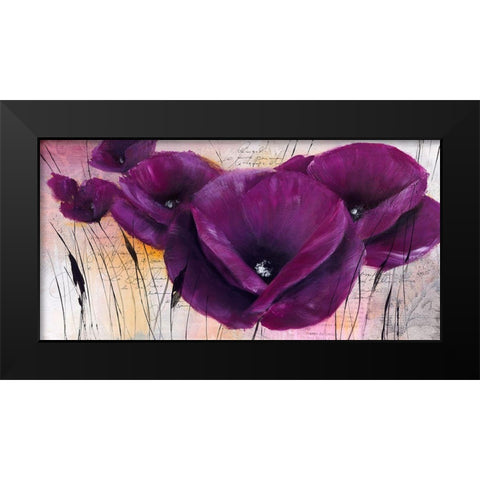 Pavot violet II Black Modern Wood Framed Art Print by Zacher-Finet, Isabelle