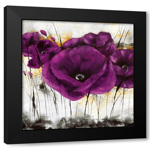 Pavot violet III Black Modern Wood Framed Art Print with Double Matting by Zacher-Finet, Isabelle
