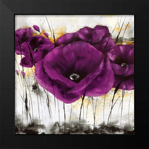Pavot violet III Black Modern Wood Framed Art Print by Zacher-Finet, Isabelle
