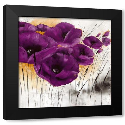 Pavot violet IV Black Modern Wood Framed Art Print by Zacher-Finet, Isabelle