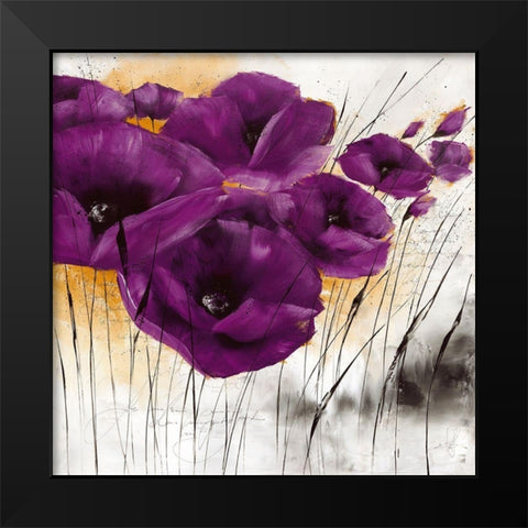 Pavot violet IV Black Modern Wood Framed Art Print by Zacher-Finet, Isabelle