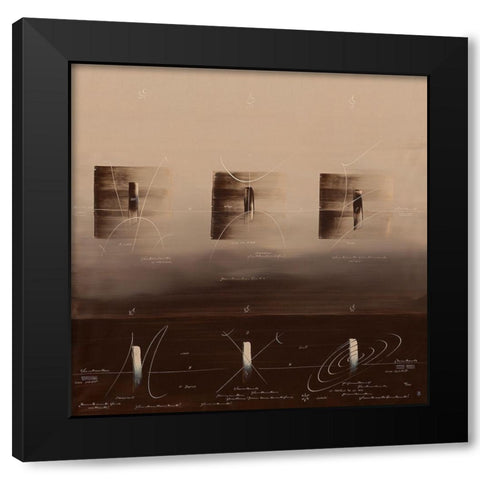 Sens et non sens II Black Modern Wood Framed Art Print with Double Matting by Becam, Carole