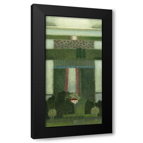 Take a Walk through the peacefull Meadow Black Modern Wood Framed Art Print by van Hoek, Rob