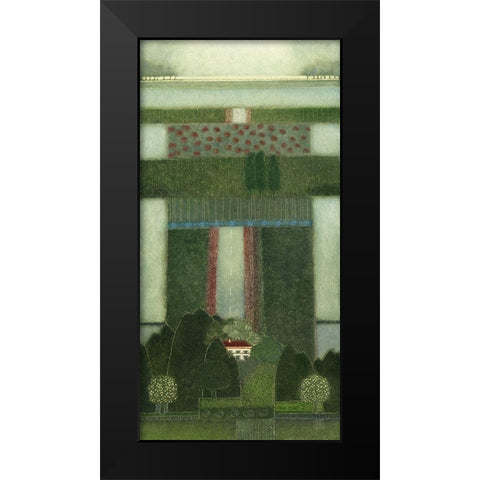 Take a Walk through the peacefull Meadow Black Modern Wood Framed Art Print by van Hoek, Rob