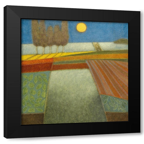 Evening Shadows II Black Modern Wood Framed Art Print with Double Matting by van Hoek, Rob