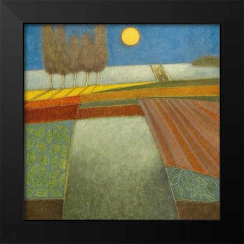 Evening Shadows II Black Modern Wood Framed Art Print by van Hoek, Rob