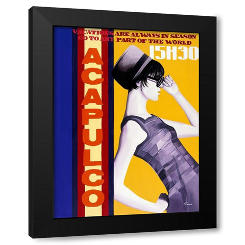 Femme Acapulco Black Modern Wood Framed Art Print by Bernard, Anne