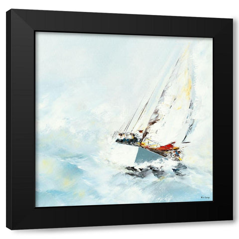 Force 7 Black Modern Wood Framed Art Print by de Courcy, Gerard
