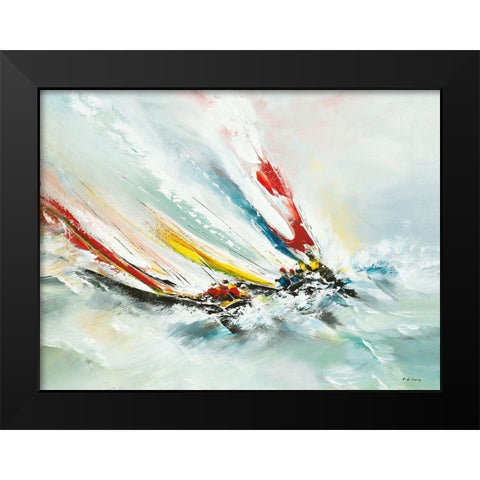 Bord a bord Black Modern Wood Framed Art Print by de Courcy, Gerard