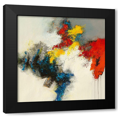 Over the Line Black Modern Wood Framed Art Print by Jansen, Marja
