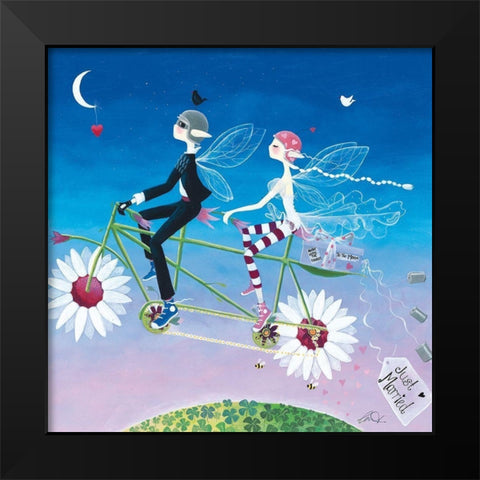 To the Moon and the Stars Black Modern Wood Framed Art Print by McFaul, Lorrie