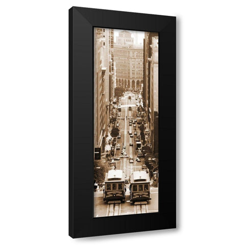 Two Cable Cars Black Modern Wood Framed Art Print by Terrible, Aurelien