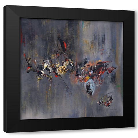L effet Papillon Black Modern Wood Framed Art Print with Double Matting by LAUTReDOU