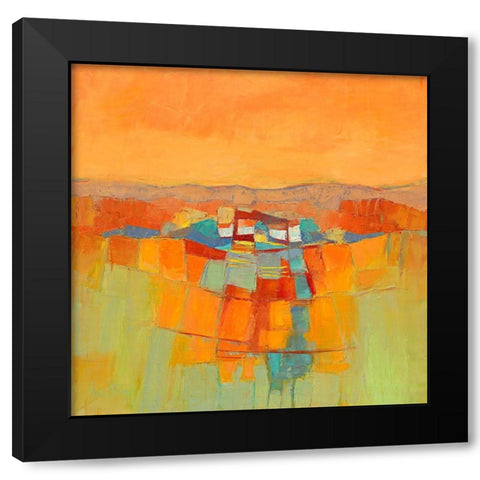 Le hameau Black Modern Wood Framed Art Print by Pivier-Attolini, Regine