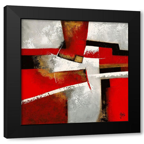 Graphique I Black Modern Wood Framed Art Print with Double Matting by Jadis