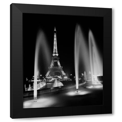 Eiffel Tower Fountains Black Modern Wood Framed Art Print with Double Matting by Butcher, Dave