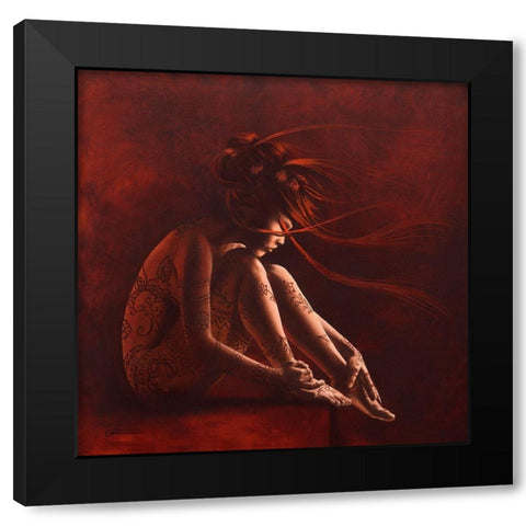 Henna I Black Modern Wood Framed Art Print by Cazal, Cedric