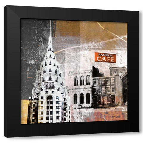 Fanelli Cafe Black Modern Wood Framed Art Print by Luger, Gery