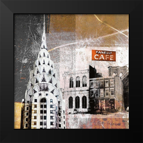 Fanelli Cafe Black Modern Wood Framed Art Print by Luger, Gery