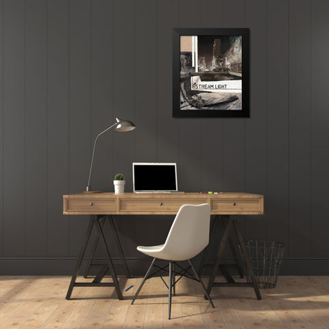 Stream Light Black Modern Wood Framed Art Print by Laffargue, Caroline