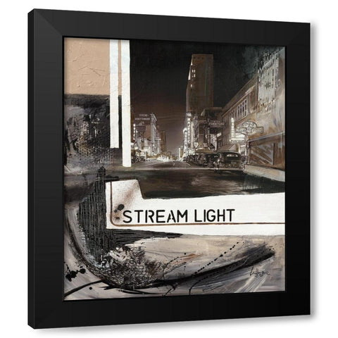 Stream Light Black Modern Wood Framed Art Print with Double Matting by Laffargue, Caroline