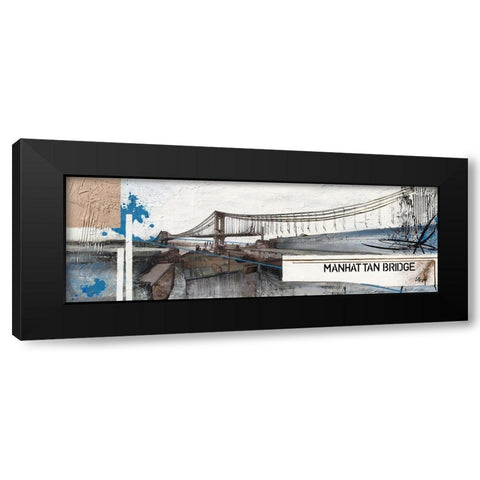 Manhattan Bridge Black Modern Wood Framed Art Print by Laffargue, Caroline