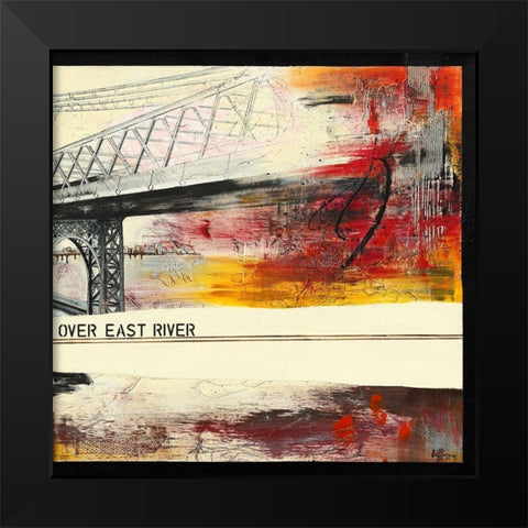Walk Over East River II Black Modern Wood Framed Art Print by Laffargue, Caroline