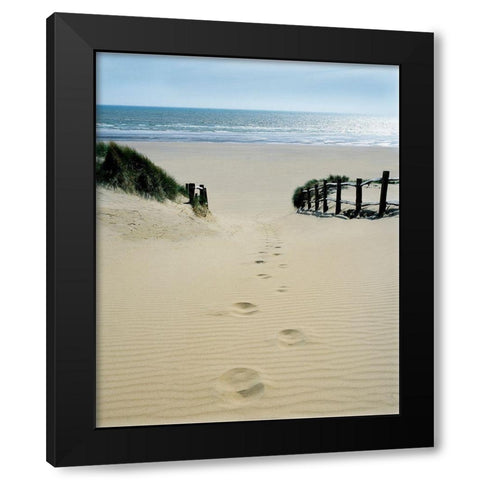Stepping Out Black Modern Wood Framed Art Print by Copeland, Gill