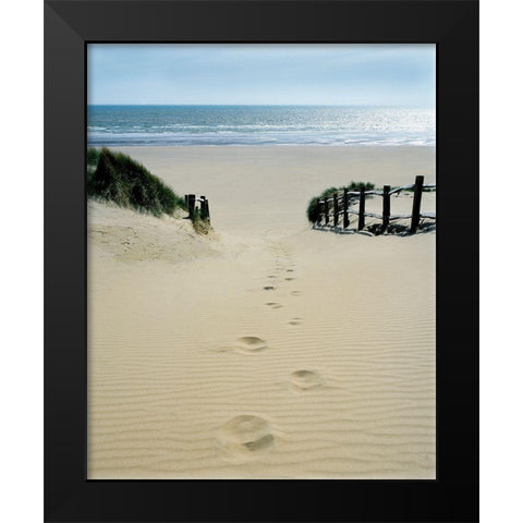 Stepping Out Black Modern Wood Framed Art Print by Copeland, Gill