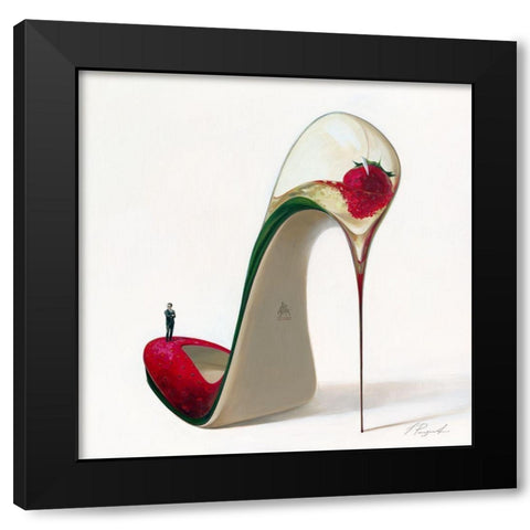 Frizzante Black Modern Wood Framed Art Print with Double Matting by Panasenko, Inna