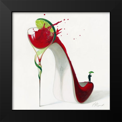 Cosmopolitan Black Modern Wood Framed Art Print by Panasenko, Inna