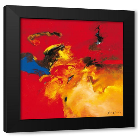 Rouge - Bleu Black Modern Wood Framed Art Print with Double Matting by Magis, Pascal