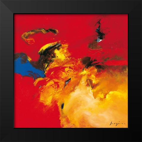 Rouge - Bleu Black Modern Wood Framed Art Print by Magis, Pascal