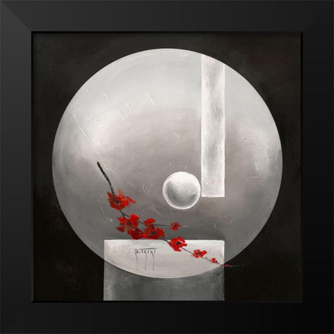 Le langage des fleurs Black Modern Wood Framed Art Print by Triki, Bernadette