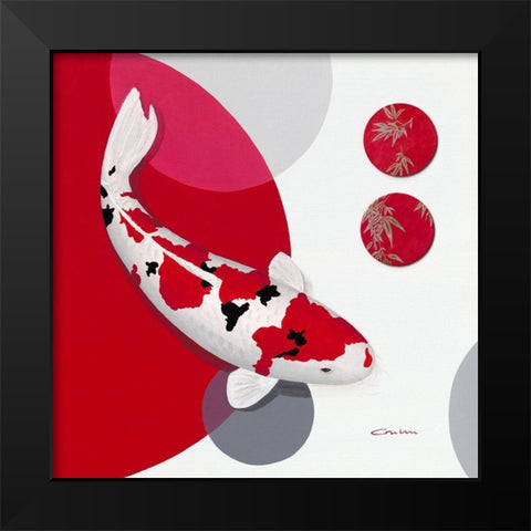 Red Bamboo Sanke Black Modern Wood Framed Art Print by Gruhn, Nicole