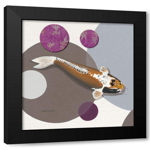 Koi Vio Spots I Black Modern Wood Framed Art Print with Double Matting by Gruhn, Nicole