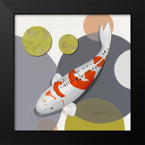 Koi Harmony Doitsu Kujaku Black Modern Wood Framed Art Print by Gruhn, Nicole