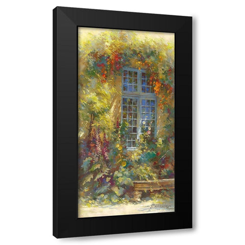 Jeu de fleurs Black Modern Wood Framed Art Print with Double Matting by Messely, Johan