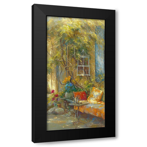 A l heure du the Black Modern Wood Framed Art Print by Messely, Johan