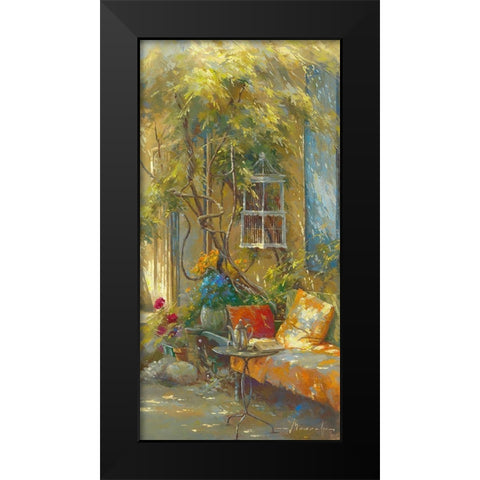 A l heure du the Black Modern Wood Framed Art Print by Messely, Johan