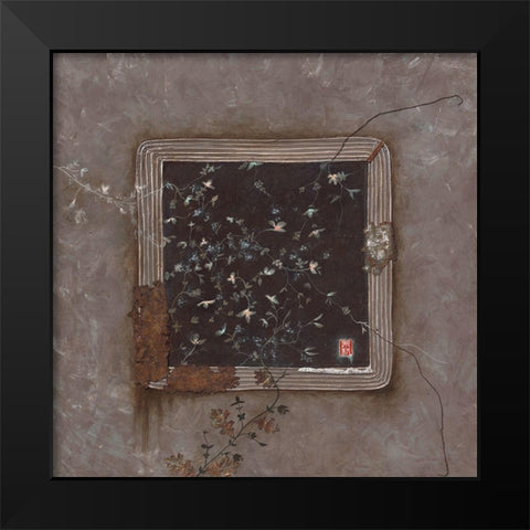 Nacht Bloemsen Black Modern Wood Framed Art Print by Thiry, Diana