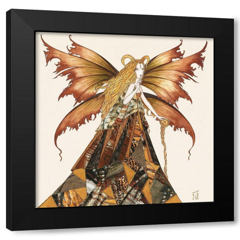 Fee du Capricorne Black Modern Wood Framed Art Print with Double Matting by Johara