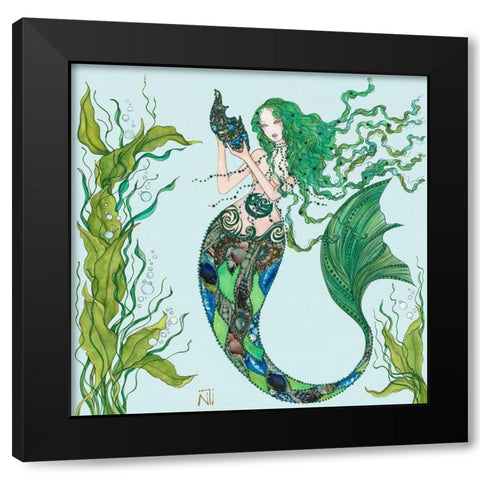Fee du Poisson Black Modern Wood Framed Art Print by Johara